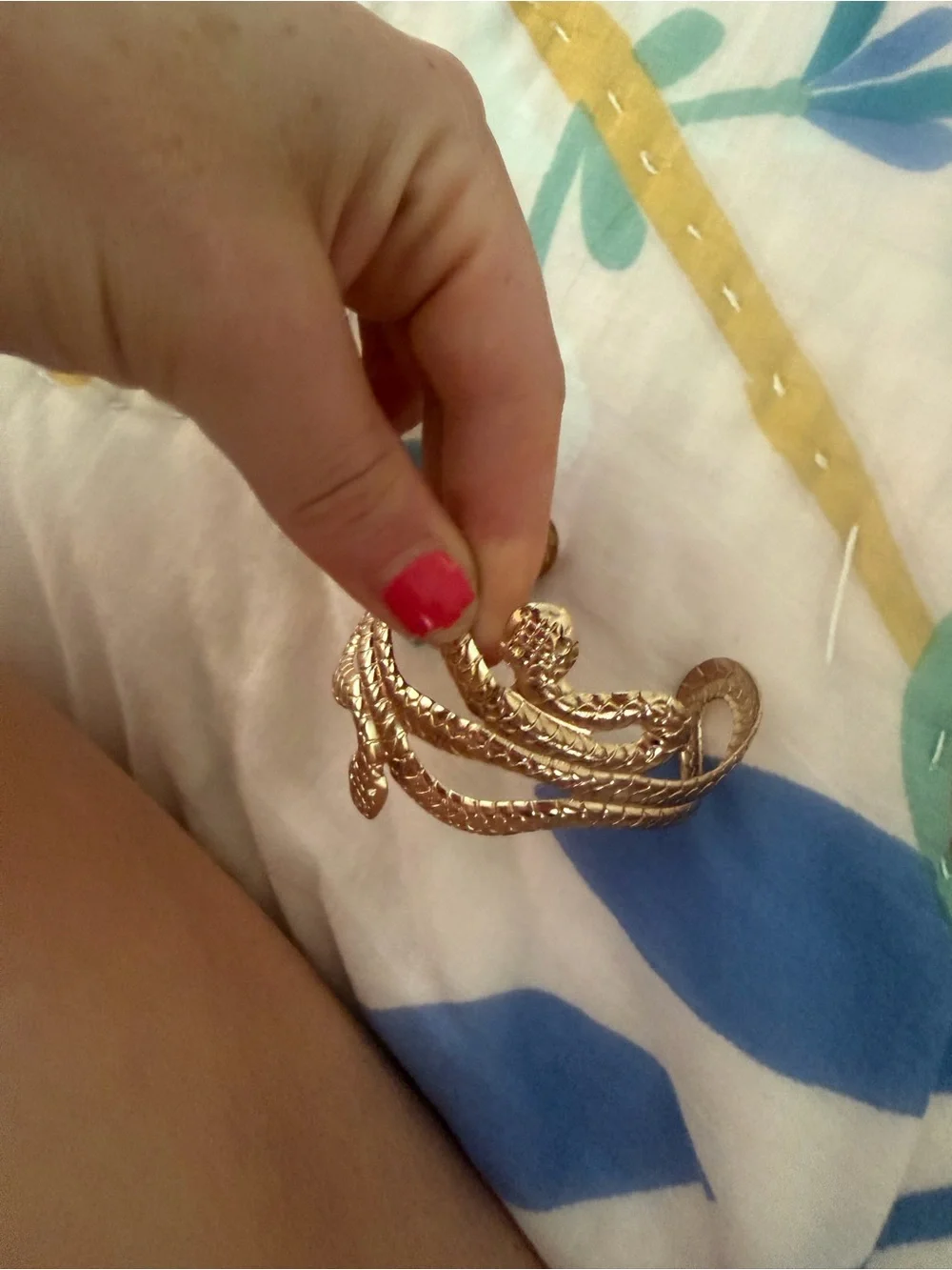 Gold Snake Coil Statement arm band - Women's Fashion Accessory